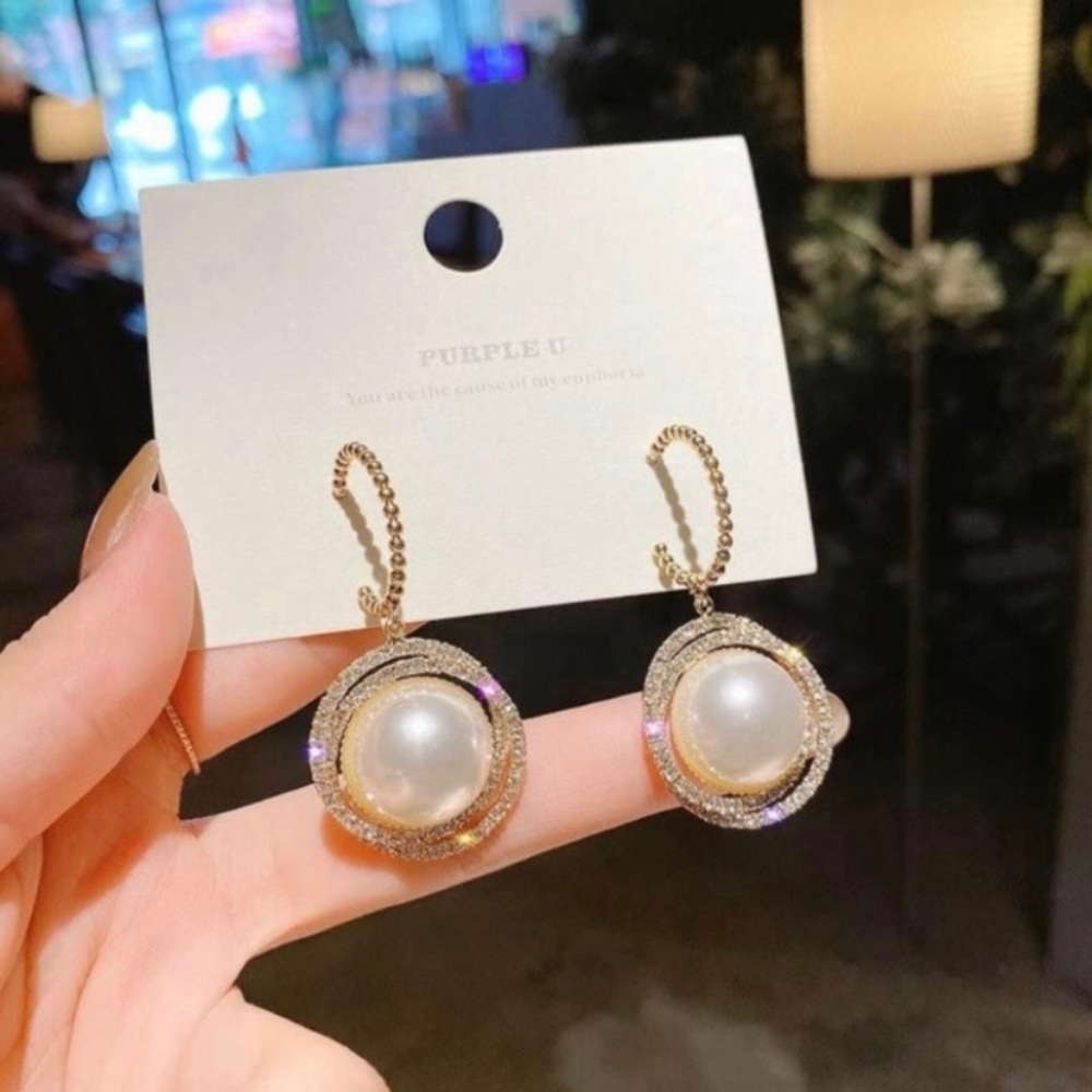 Elegant White Pearl Drop Dangle Earrings for Women